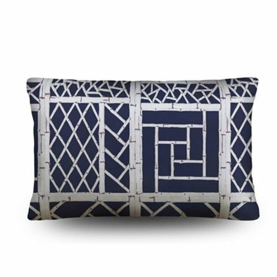 Stuart Membery Home Trellis Storm Blue Lumbar Cushion | * Wholesale