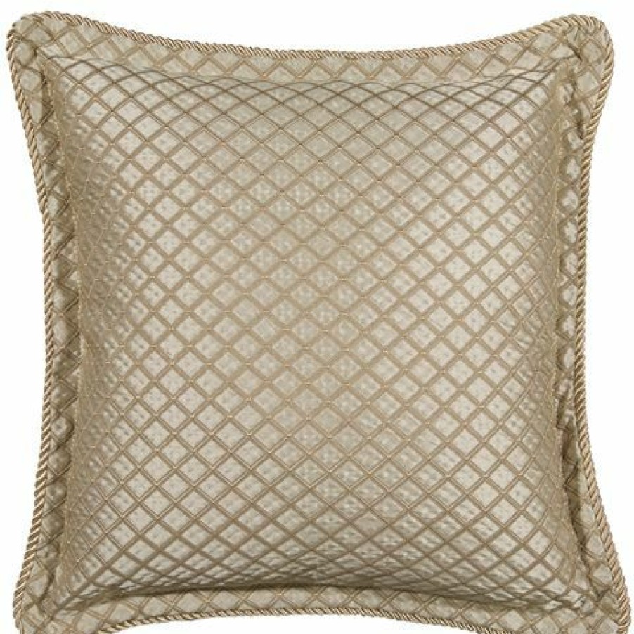 Davinci Lancaster Square Cushion Gold 41X41Cm | * New