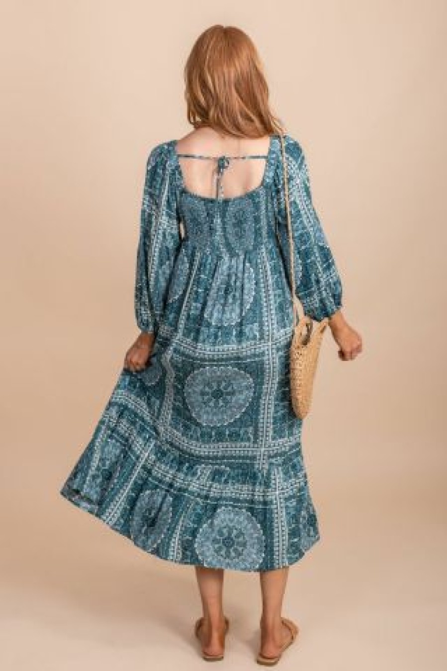 In Loom Romantic Night Patterned Midi Dress | * Online