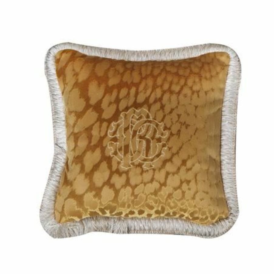 Roberto Cavalli Monogram Cushion Gold 40X40Cm | * Hot